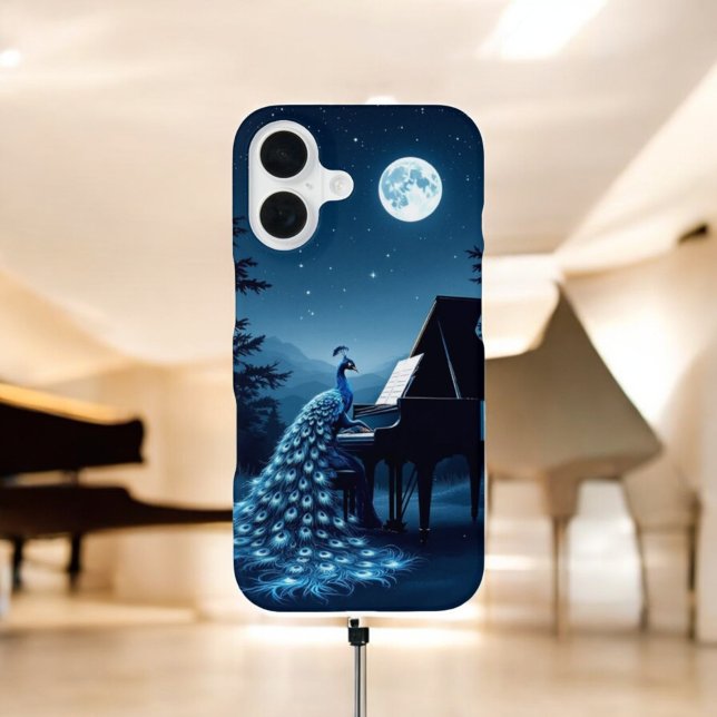 Nocturnal Serenade: Peacock iPhone Case (Creator Uploaded)