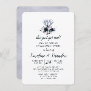 Nocturnal This Just Got Real Engagement Party Invitation