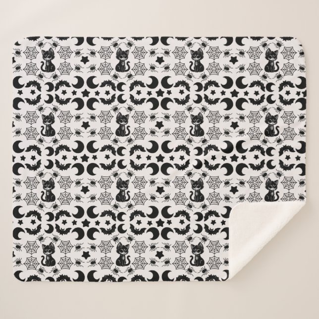 Nocturnal Whimsy Sherpa Blanket (Front (Horizontal))