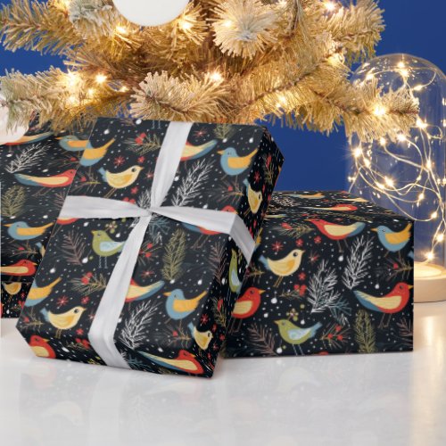 Nocturnal Yuletide Chorus Wrapping Paper