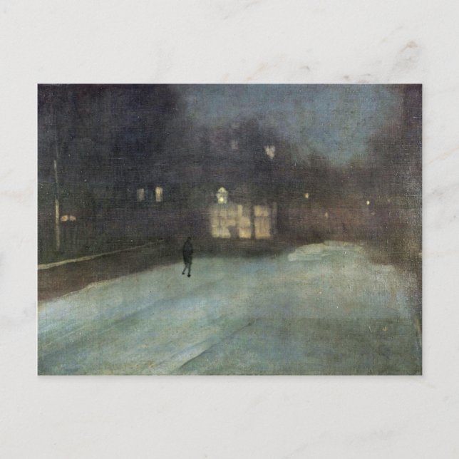 Nocturne In Gray And Gold Snow In Chelsea By Whist Postcard (Front)