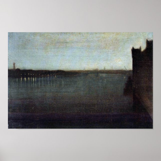 Nocturne In Gray And Gold Westminster Bridge By Wh Poster (Front)