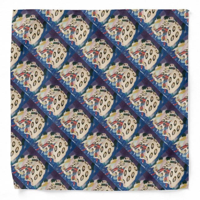 NOCTURNE WITH MASKS / Art Deco Venetian Masquerade Bandana (Front)