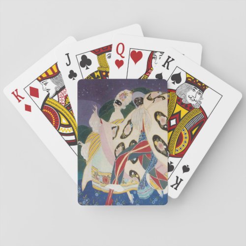 NOCTURNE WITH MASKS  Art Deco Venetian Masquerade Poker Cards