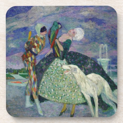 NOCTURNE WITH MASKS  Venetian Masquerade Coaster