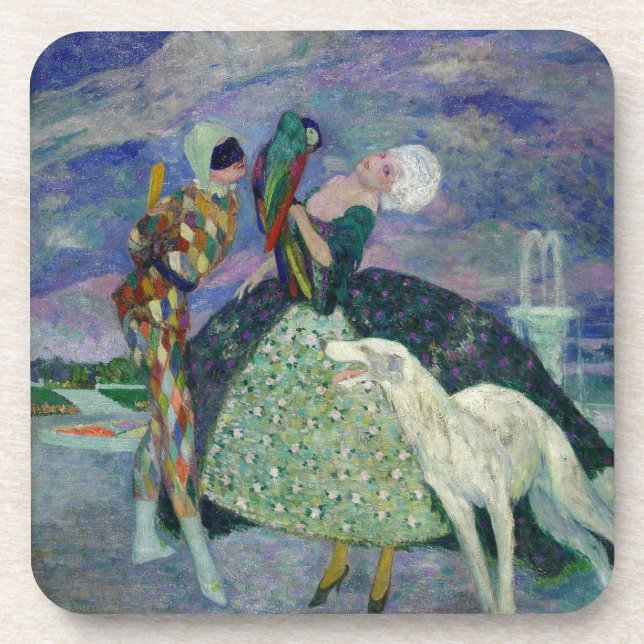 NOCTURNE WITH MASKS / Venetian Masquerade Coaster (Front)