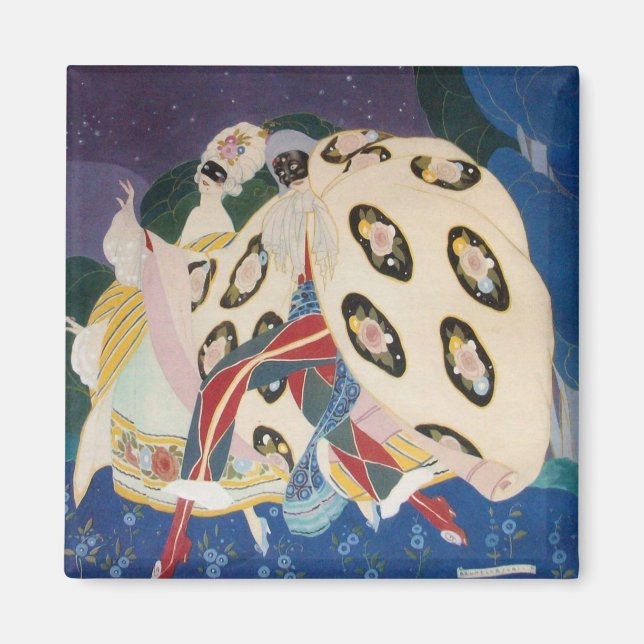 NOCTURNE WITH MASKS / Venetian Masquerade Magnet (Front)