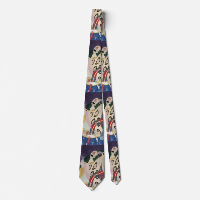 NOCTURNE WITH MASKS / Venetian Masquerade Tie (Front)