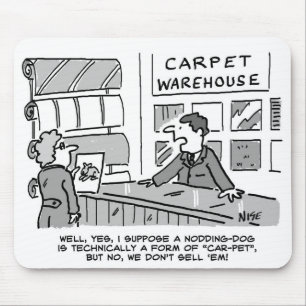 Nodding Dog Request in a Carpet Shop Mouse Pad