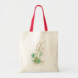 Nodding saxifrage plant watercolor tote bag