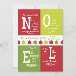NOEL 2-Sided Scripture Christmas Card--Customize! Holiday Card