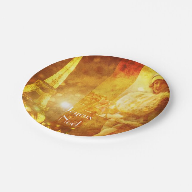 Noel a Paris collage Paper Plates (Angled)