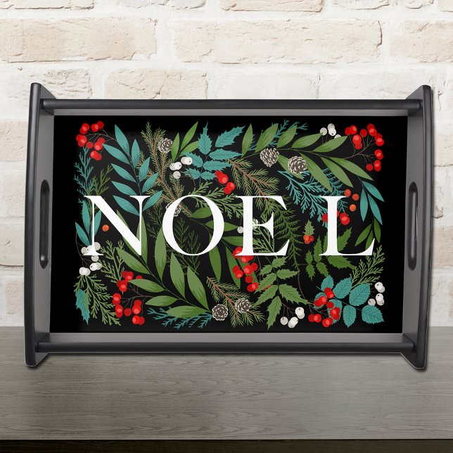 NOEL and Greenery Black Serving Tray (Creator Uploaded)