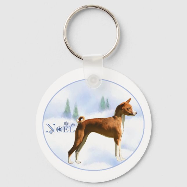 Noel Basenji Keychain (Front)
