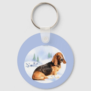 Noel Basset Hound Keychain