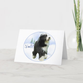 Noel Bearded Collie Holiday Card