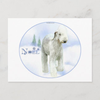 Noel Bedlington Terrier Holiday Postcard