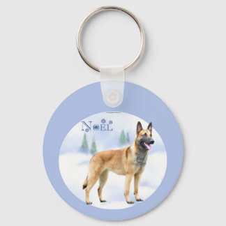 Noel Belgian Malinois Keychain