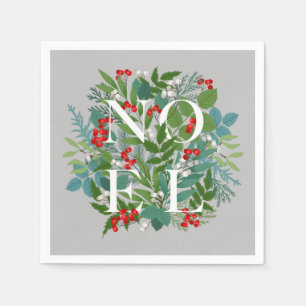 NOEL Berries and Greenery Christmas Napkins