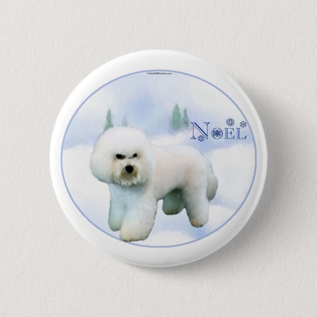 Noel Bichon Frise - Customized Button (Front)