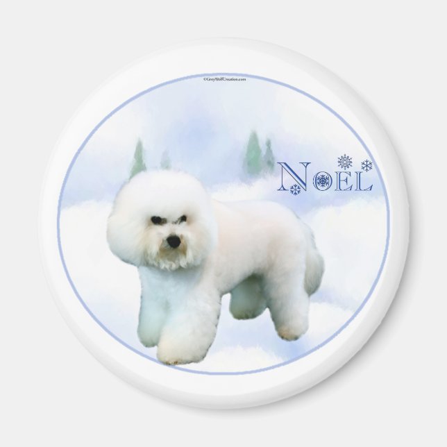 Noel Bichon Frise - Customized Magnet (Front)