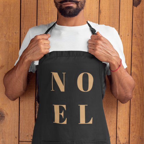 Noel Black and Gold  Trendy Stylish Christmas Apron