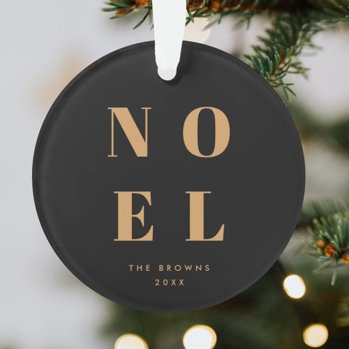 Noel Black and Gold  Trendy Stylish Christmas Ornament