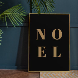 Noel Black and Gold | Trendy Stylish Christmas Poster