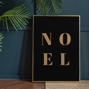 Noel Black and Gold Trendy Stylish Christmas Poster