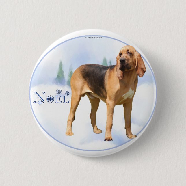 Noel Bloodhound Pinback Button (Front)