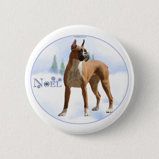 Noel Boxer Pinback Button (Front)