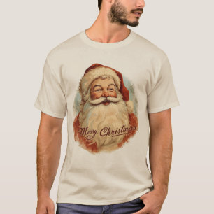 Noel by the Hearth — Vintage Santa Holiday Card T-Shirt
