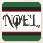 Noel Cat Coasters<br><div class="desc">The peace of the holiday season is accentuated by the quiet grace of a feline silhouette on these charming holiday coasters.</div>