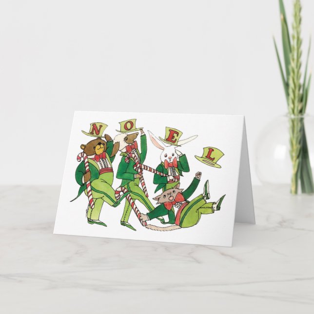 Noel Christmas Animals Holiday Card (Front)