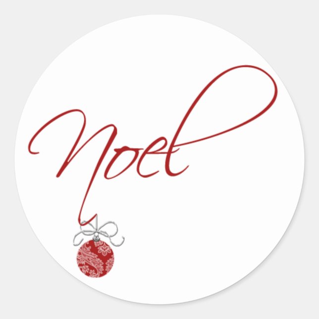 Noel Christmas Ball Customizable Holiday Stickers (Front)