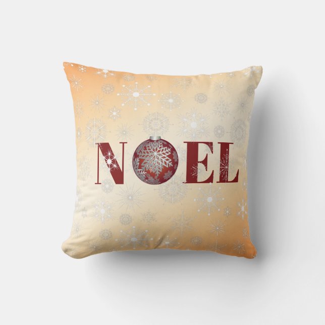 Noel Christmas Ball Throw Pillow (Front)