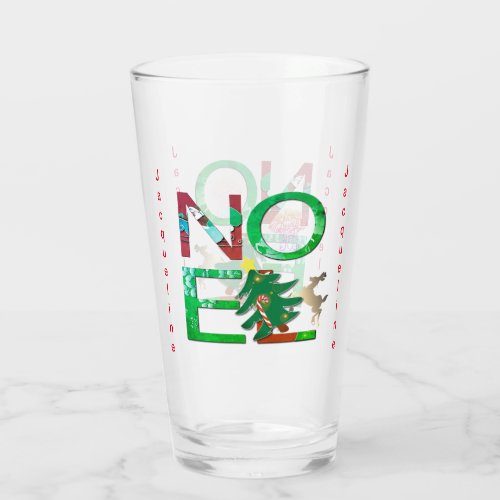 Noel Christmas Glass Cup