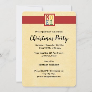 Noel Christmas Holiday Party Invitations by thechristmascardshop at Zazzle