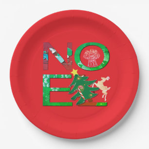 Noel Christmas Paper Plates