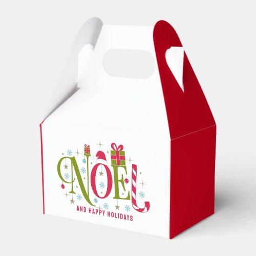 Noel colorful and fun typography resign favor boxes