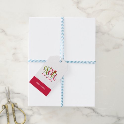Noel colorful and fun typography resign gift tags