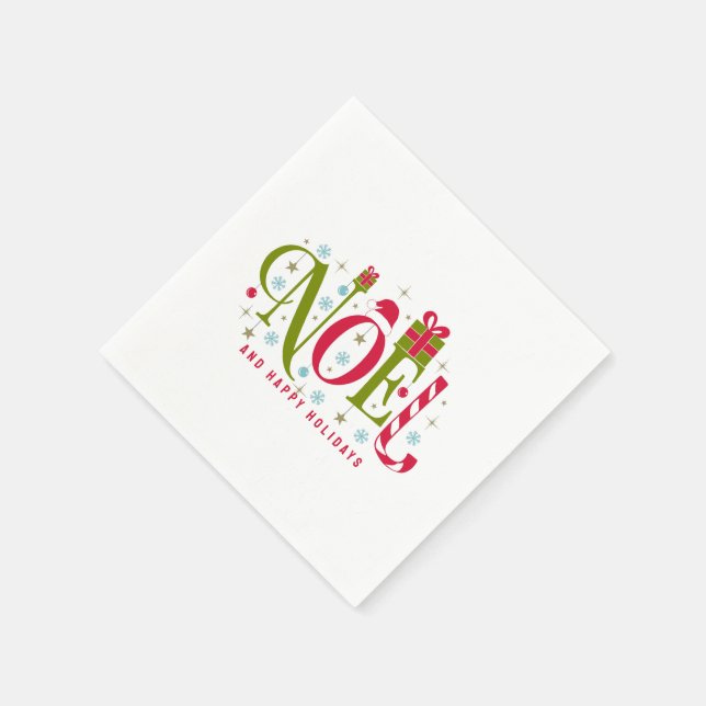 Noel colorful and fun typography resign napkins (Corner)