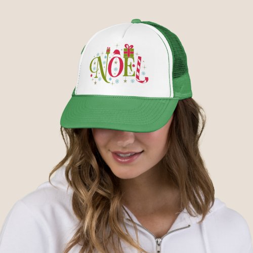 Noel colorful and fun typography resign trucker hat