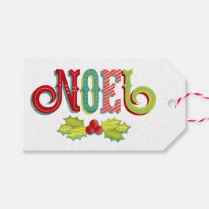 Noel Colorful Christmas Gift Tags