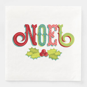 Noel Colorful Christmas Paper Dinner Napkins
