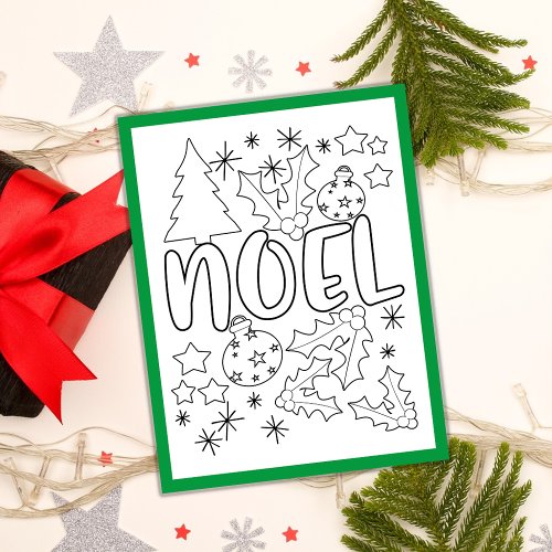 Noel Coloring Page Christmas Activity Card