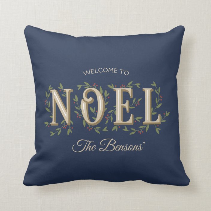 Download Noel Decorative Lettering Navy Blue Svg Christmas Throw Pillow Zazzle Com