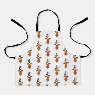 Noel Deer Bells Bauble Rudolf Snowflakes Christmas Apron
