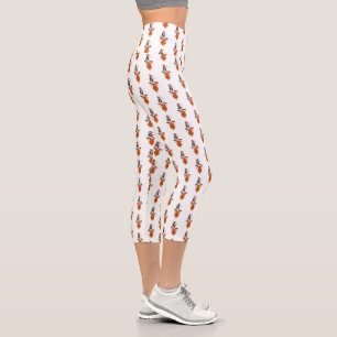 Noel Deer Bells Bauble Rudolf Snowflakes Christmas Capri Leggings