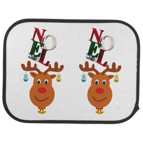 Noel Deer Bells Bauble Rudolf Snowflakes Christmas Car Floor Mat